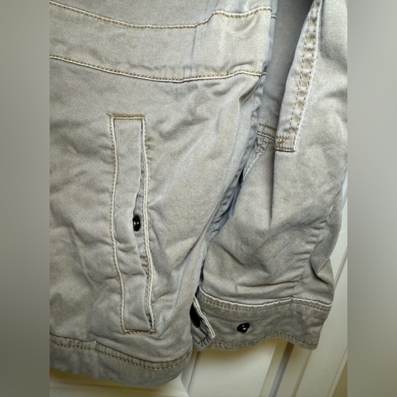 Gap Utility Jacket Khaki Women’s XL Black Lace Full Zip Draw String Belt EUC - Picture 6 of 11